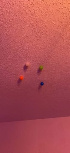Glow in The Dark Sticky Balls That Stick to The Ceiling.Stress Balls for Kids and Adults.Glowing Sticky Balls.ASMR Cool Stuff for Teens.Elevated Balls.Ceiling Balls.Lumi Balls.Stocking Stuffers(4Pcs) photo review