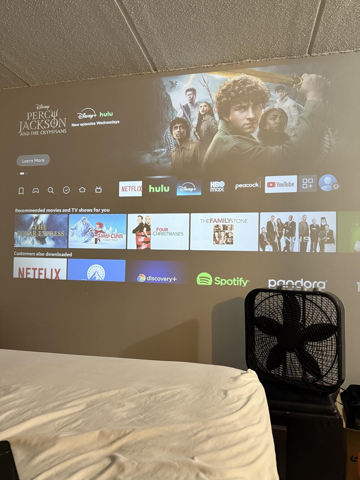 Official Licensed Google TV Smart Projector. HAPPRUN 4K UHD Home Theater with Dolby Sound. Wi-Fi & Bluetooth. Built-in Streaming Apps. Compatible with Games Consoles & Smartphone. Indoor & Outdoor Use photo review