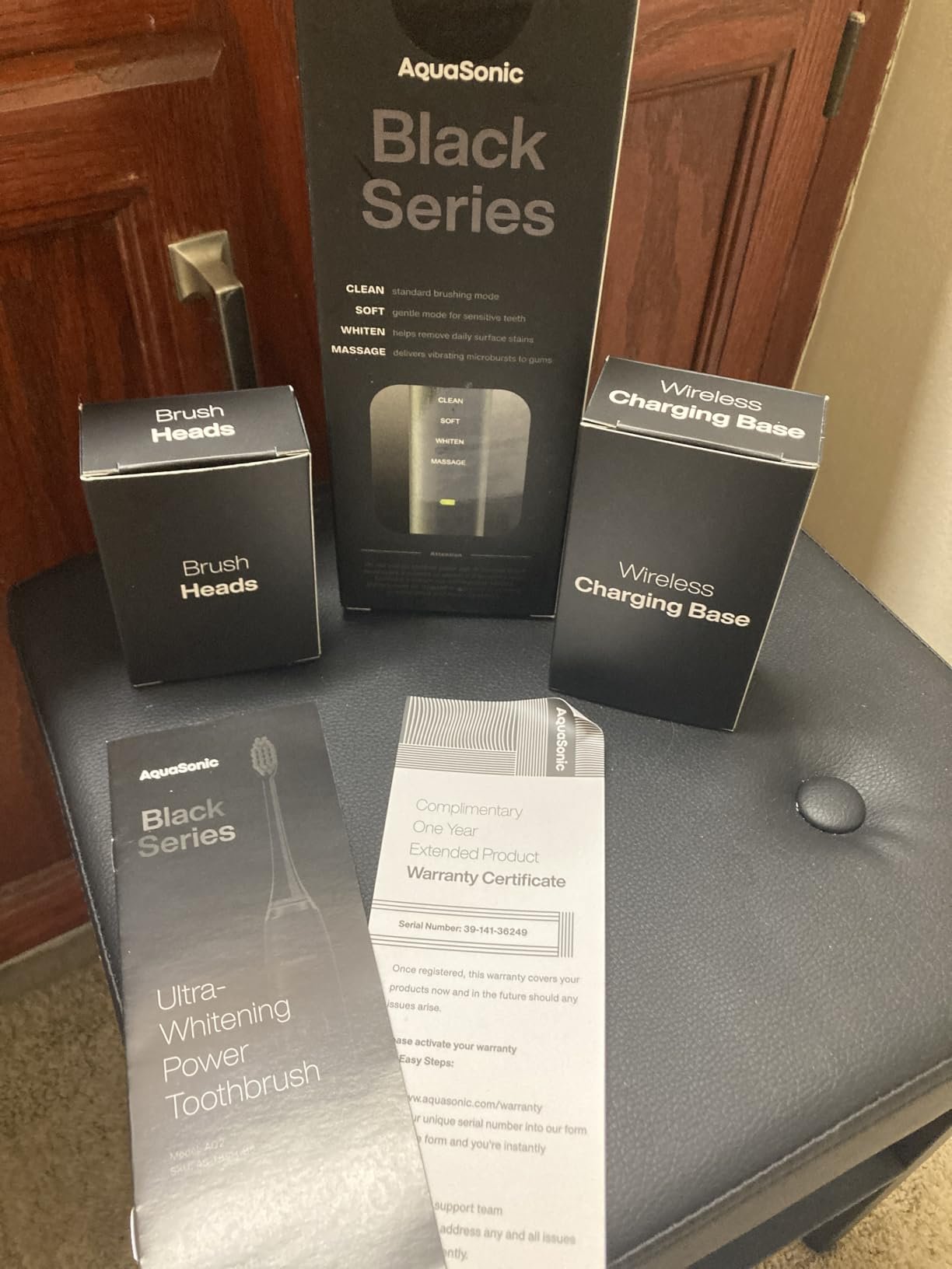 Aquasonic Black Series Ultra Whitening Toothbrush – ADA Accepted Electric Toothbrush- 8 Brush Heads & Travel Case – 40.000 VPM Electric Motor & Wireless Charging - 4 Modes w Smart Timer photo review