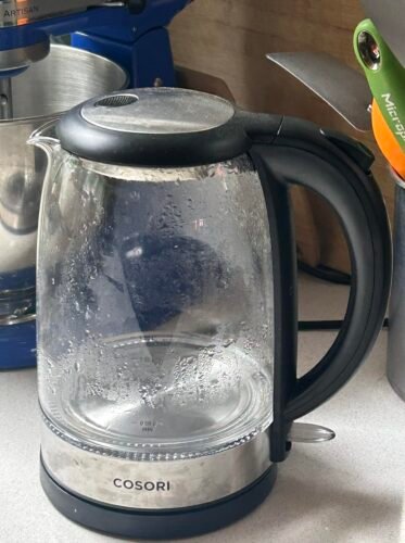 Cosori Electric Kettle. No Plastic Contact With Water. Wide Mouth For Easy Cleaning. Auto Shut Off. 1.7L Tea Kettle & Hot Water Boiler. Water Heater & Teapot. Borosilicate Glass. Black. 1500W photo review