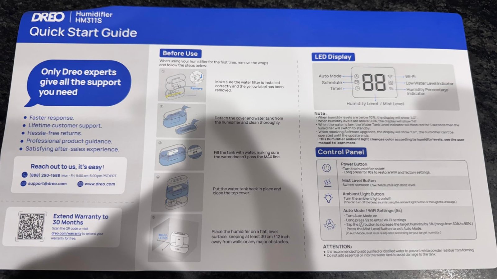 Dreo Smart Humidifiers for Bedroom. Top Fill 4L Supersized Humidifier Large Room with 28 dB. 36H Runtime. Touch/APP/Voice Control. Nightlight. Cool Mist Humidifiers for Baby. Plants. Indoor. Black photo review