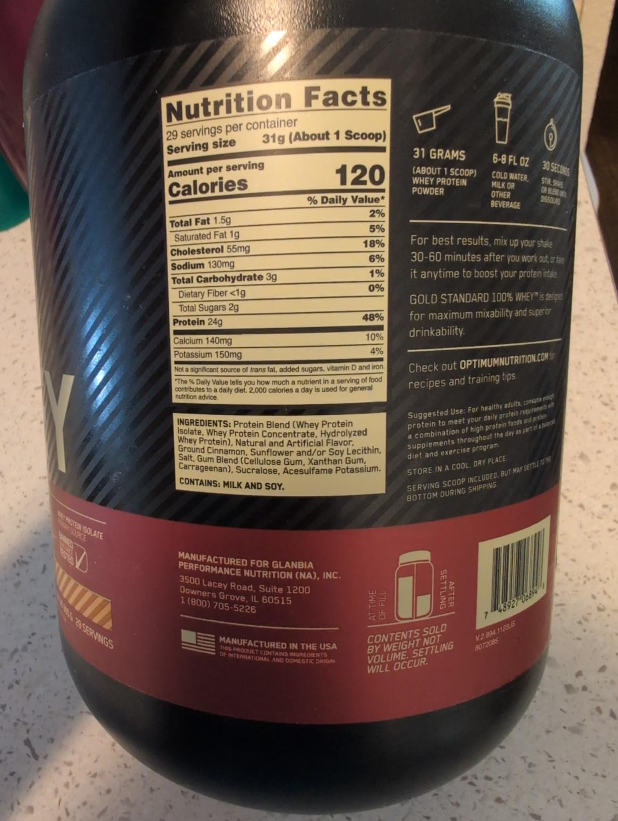 Optimum Nutrition Gold Standard 100% Whey Protein Powder. Chocolate Peanut Butter. 2 Pound (Packaging May Vary) photo review