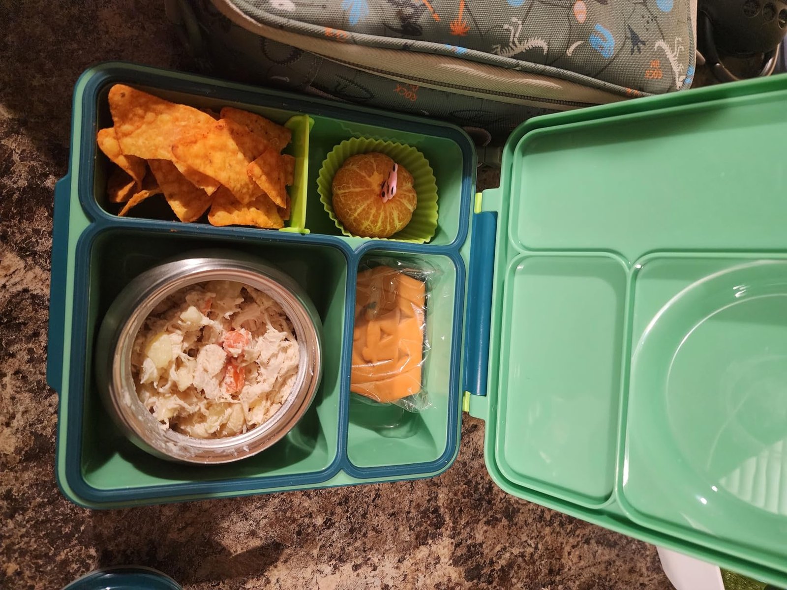 Omie OmieBox Bento Box for Kids - Insulated Lunch Box with Leak Proof Food Jar - 3 Compartments. 2 Temperature Zones - (Meadow) photo review