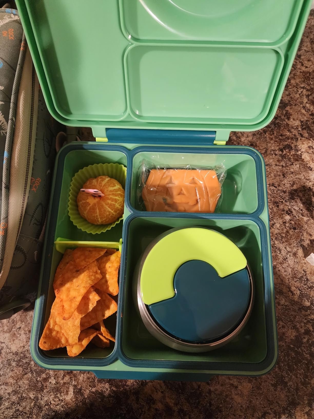 Omie OmieBox Bento Box for Kids - Insulated Lunch Box with Leak Proof Food Jar - 3 Compartments. 2 Temperature Zones - (Meadow) photo review