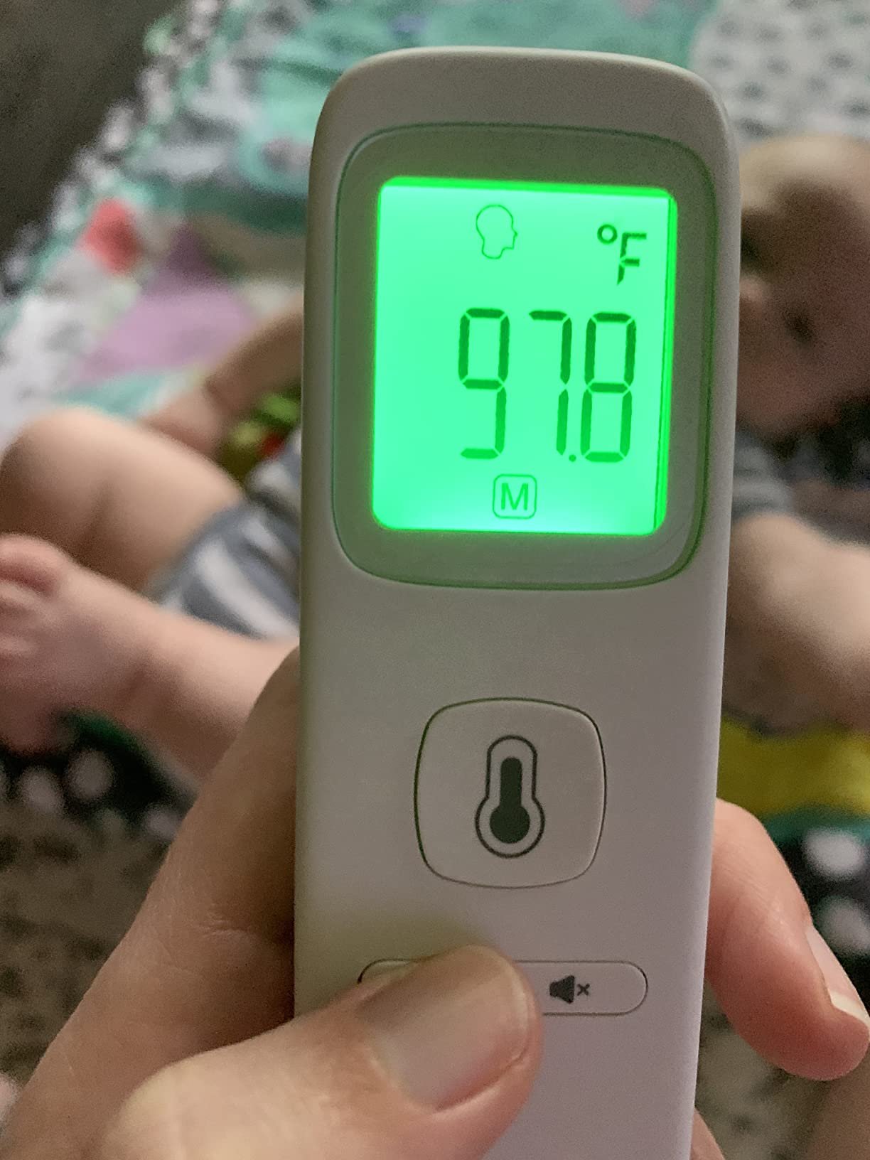 No-Touch Thermometer for Adults and Kids. Accurate Digital Baby Thermometer. Fever Alarm & Silent Mode. 2 in 1 Forehead & Object Mode photo review