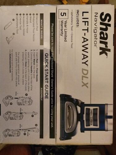 Shark Upright Vacuum. Navigator Lift-Away Deluxe with Large Dust Cup Capacity. HEPA Filter. Swivel Steering. Upholstery Tool & Crevice Tool. Blue. NV360 photo review