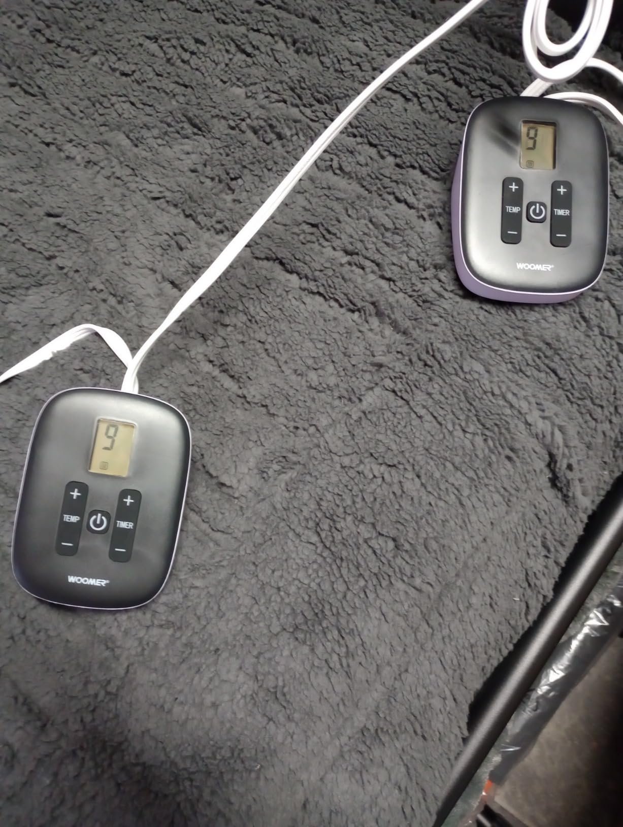 WOOMER Heated Blanket Throw 50 x 60. Electric Blanket Throw with 4 Heating Levels & 4H Auto Off. ETL Certified. Marble Grey Double-Sided Faux Fur. Over-Heat Protect. Machine Washable photo review