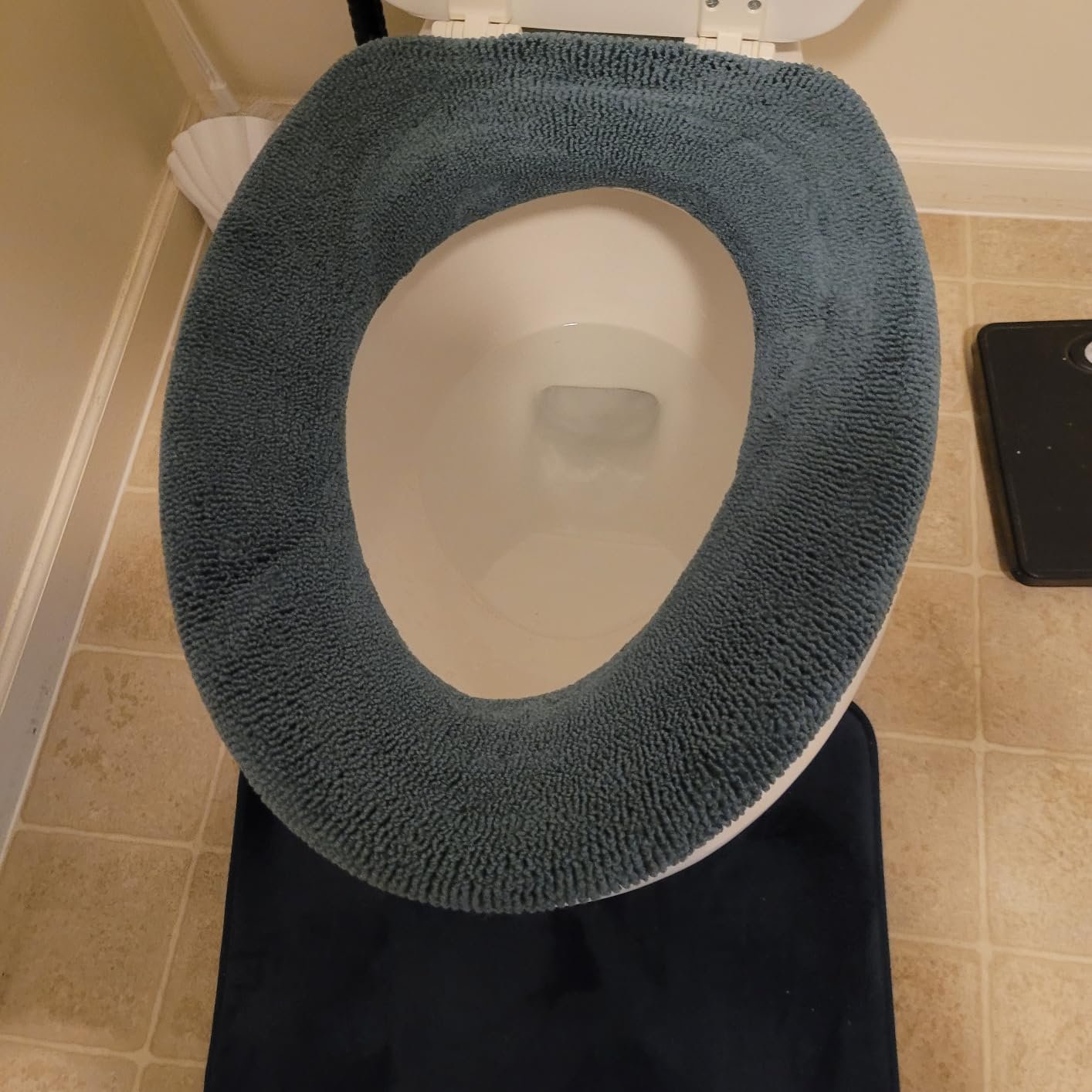 Legigo 5 Pack Thicker Bathroom Toilet Seat Cover Pads- Soft Warmer Toilet Seat Cushion Cover Stretchable Washable Fiber Cloth. Easy Installation Comfortable Toilet Lid Seat Cover(Pumpkin Modelling) photo review