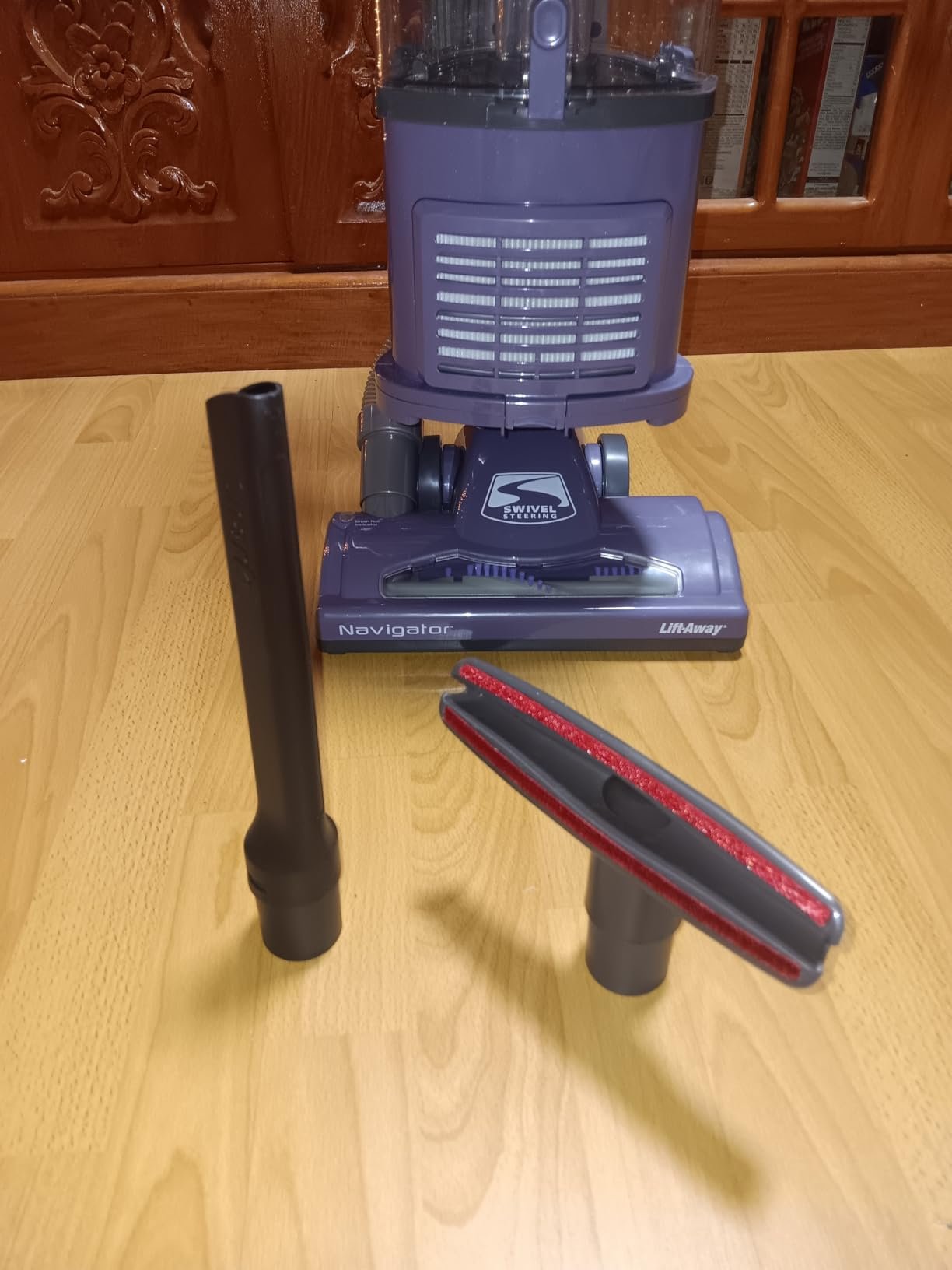 Shark Upright Vacuum. Navigator Lift-Away Deluxe with Large Dust Cup Capacity. HEPA Filter. Swivel Steering. Upholstery Tool & Crevice Tool. Blue. NV360 photo review