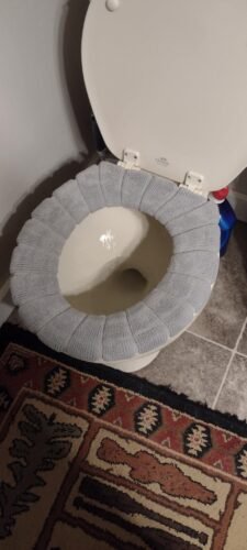 Legigo 5 Pack Thicker Bathroom Toilet Seat Cover Pads- Soft Warmer Toilet Seat Cushion Cover Stretchable Washable Fiber Cloth. Easy Installation Comfortable Toilet Lid Seat Cover(Pumpkin Modelling) photo review