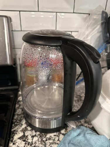 Cosori Electric Kettle. No Plastic Contact With Water. Wide Mouth For Easy Cleaning. Auto Shut Off. 1.7L Tea Kettle & Hot Water Boiler. Water Heater & Teapot. Borosilicate Glass. Black. 1500W photo review