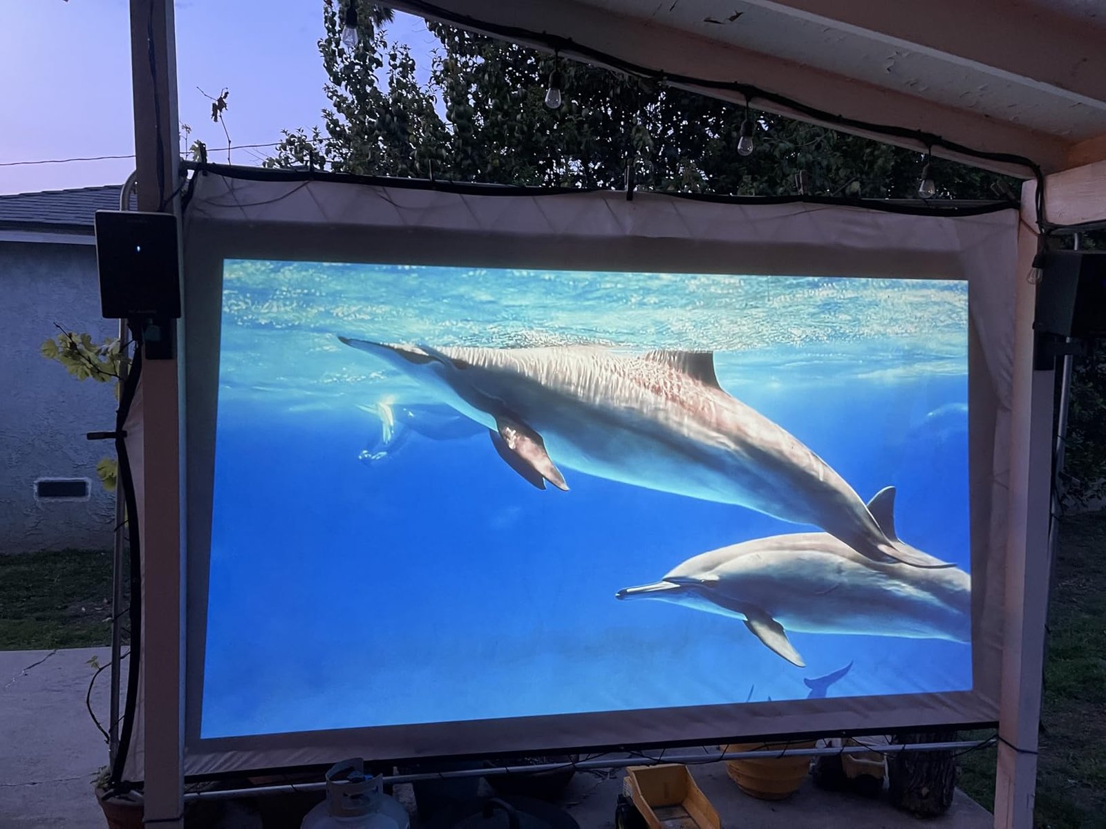 Official Licensed Google TV Smart Projector. HAPPRUN 4K UHD Home Theater with Dolby Sound. Wi-Fi & Bluetooth. Built-in Streaming Apps. Compatible with Games Consoles & Smartphone. Indoor & Outdoor Use photo review