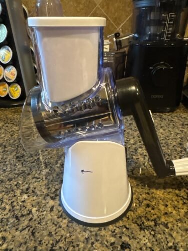 Cheese Grater Rotary. Rotary Grater for Kitchen. Kitchen Grater Vegetable Slicer with 3 Drum Blades. Fast Cutting Cheese Shredder for Vegetables and Nuts photo review