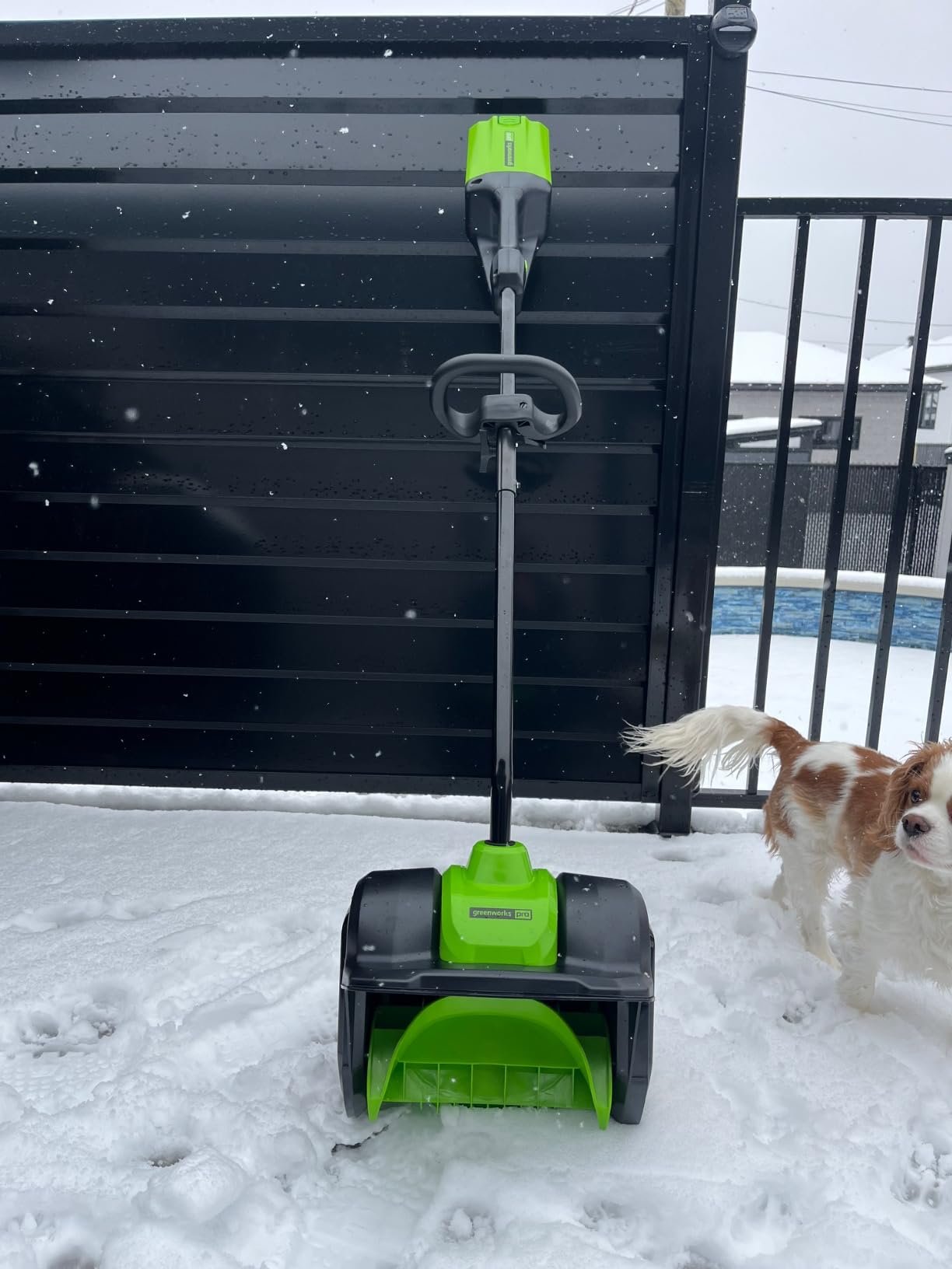 Greenworks 8 Amp 12-Inch Electric Corded Snow Shovel. 20ft Throwing Distance. 12 Wide & 6 Deep Clearing. 300Lbs/Min Snow Thrower Blower Removal Tool for Patio/Driveway/Steps/Sidewalk/Winter Storm photo review