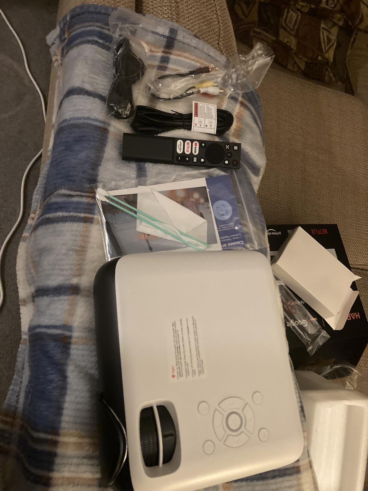 Official Licensed Google TV Smart Projector. HAPPRUN 4K UHD Home Theater with Dolby Sound. Wi-Fi & Bluetooth. Built-in Streaming Apps. Compatible with Games Consoles & Smartphone. Indoor & Outdoor Use photo review