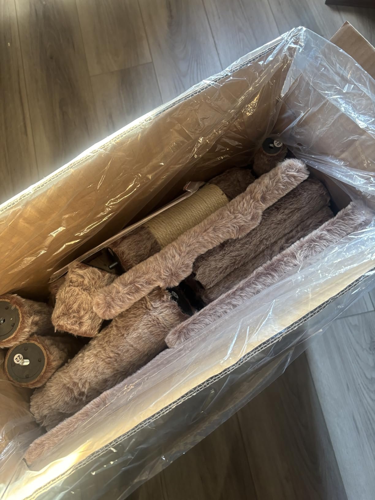 Yaheetech 54in Cat Tree. Multi-Level Cat Tower with Spacious Kitten-ear Perch. 2 Cozy Caves. Scratching Posts. Climbing Ladder. 2 Plush Balls. Durable Pet House Furniture for Indoor Kittens. Dark Gray photo review