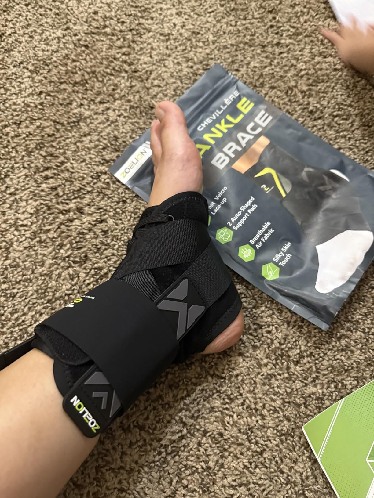 Quick Lace Up Ankle Brace with Side Stabilizing Pads. Slim Fit Ankle Support Brace. Adjustable & Breathable Ankle Support for Men Women. Ankle Stabilizer for Sprain.Injury Recovery.Sports.XL photo review