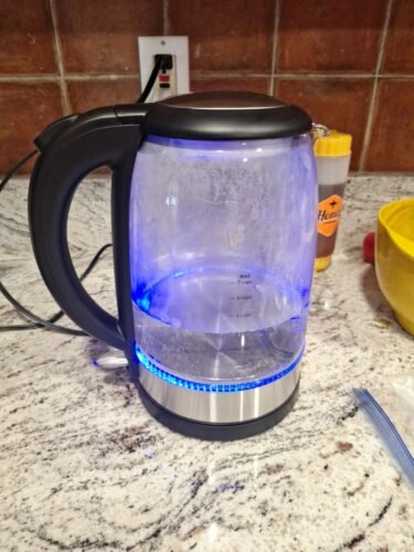 Cosori Electric Kettle. No Plastic Contact With Water. Wide Mouth For Easy Cleaning. Auto Shut Off. 1.7L Tea Kettle & Hot Water Boiler. Water Heater & Teapot. Borosilicate Glass. Black. 1500W photo review