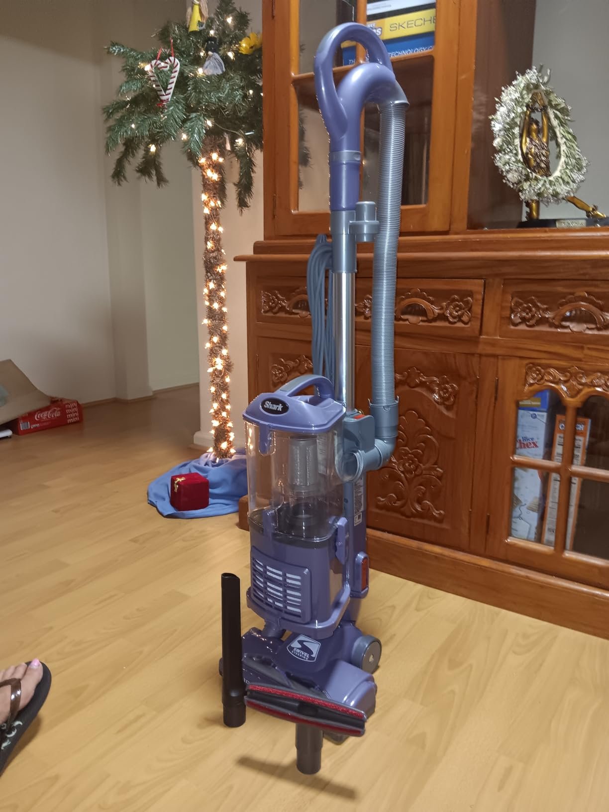 Shark Upright Vacuum. Navigator Lift-Away Deluxe with Large Dust Cup Capacity. HEPA Filter. Swivel Steering. Upholstery Tool & Crevice Tool. Blue. NV360 photo review
