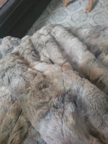 WOOMER Heated Blanket Throw 50 x 60. Electric Blanket Throw with 4 Heating Levels & 4H Auto Off. ETL Certified. Marble Grey Double-Sided Faux Fur. Over-Heat Protect. Machine Washable photo review