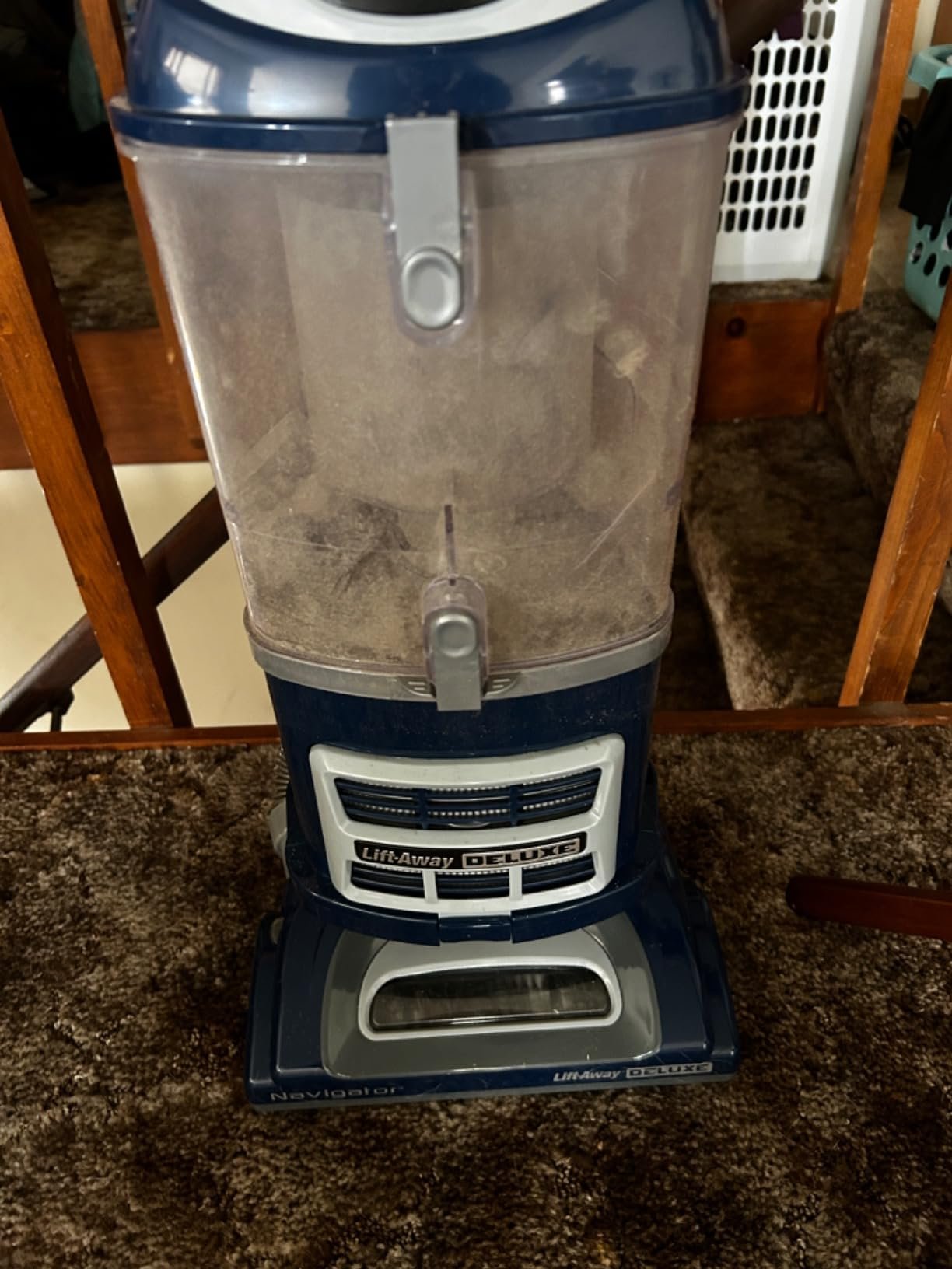 Shark Upright Vacuum. Navigator Lift-Away Deluxe with Large Dust Cup Capacity. HEPA Filter. Swivel Steering. Upholstery Tool & Crevice Tool. Blue. NV360 photo review