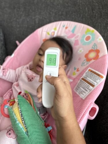No-Touch Thermometer for Adults and Kids. Accurate Digital Baby Thermometer. Fever Alarm & Silent Mode. 2 in 1 Forehead & Object Mode photo review