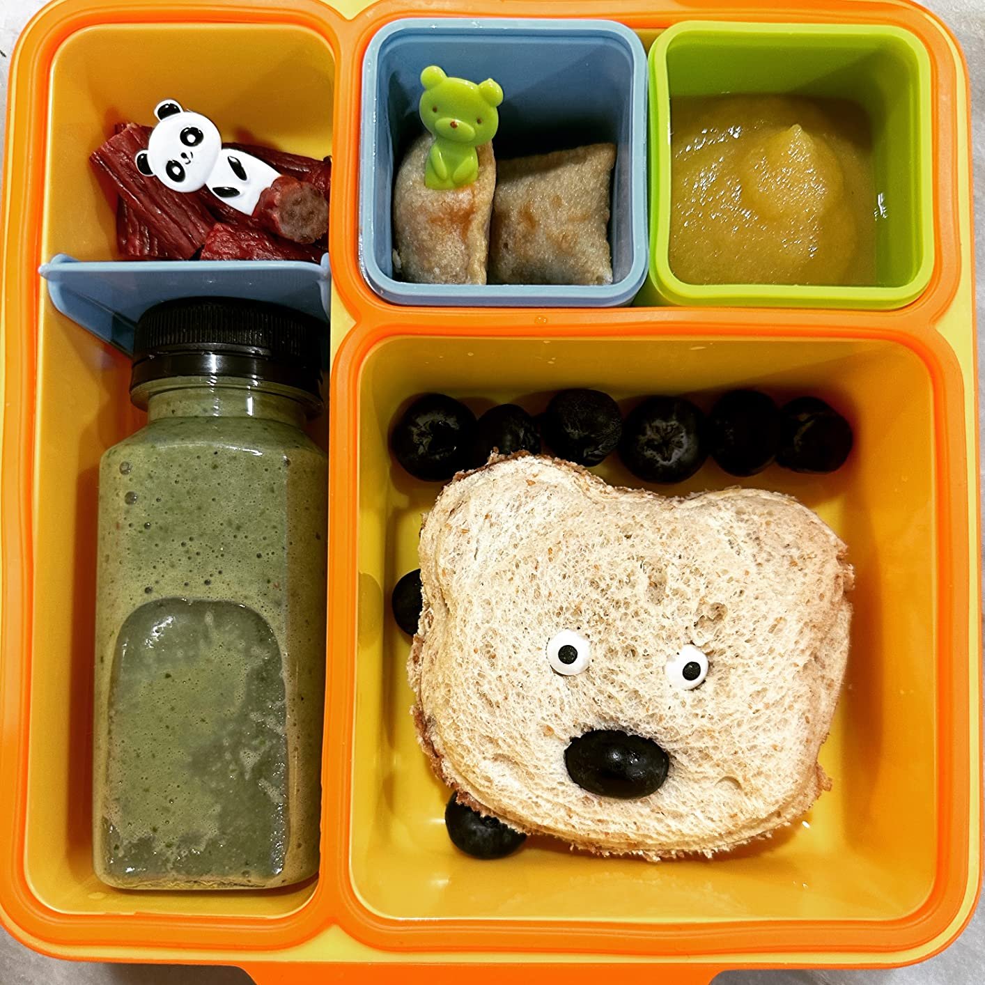 Omie OmieBox Bento Box for Kids - Insulated Lunch Box with Leak Proof Food Jar - 3 Compartments. 2 Temperature Zones - (Meadow) photo review