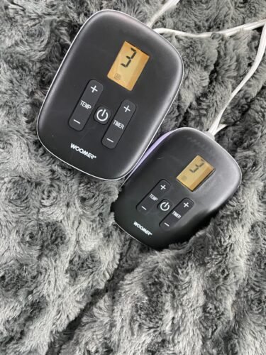 WOOMER Heated Blanket Throw 50 x 60. Electric Blanket Throw with 4 Heating Levels & 4H Auto Off. ETL Certified. Marble Grey Double-Sided Faux Fur. Over-Heat Protect. Machine Washable photo review