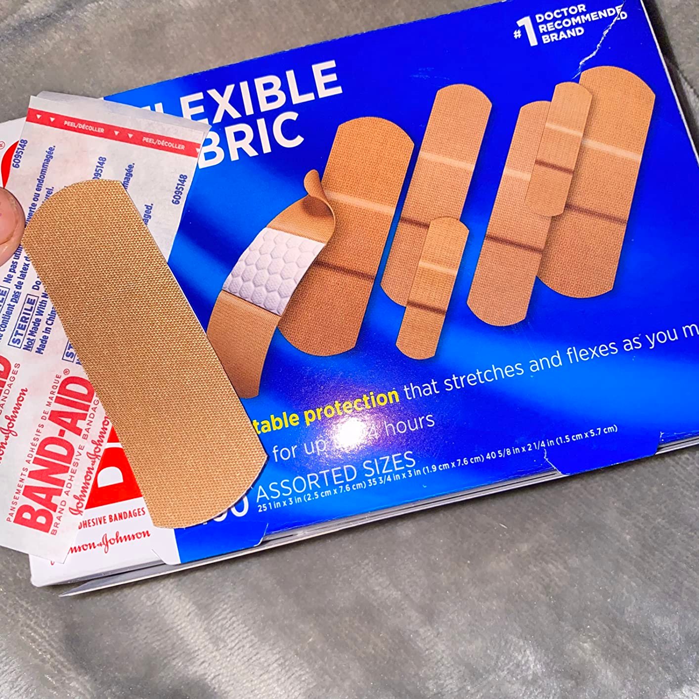 Band-Aid Brand Flexible Fabric Adhesive Bandages. Comfortable Flexible Protection & Wound Care of Minor Cuts & Scrapes. Quilt-Aid Technology to Cushion Painful Wounds. All One Size. 30 ct photo review