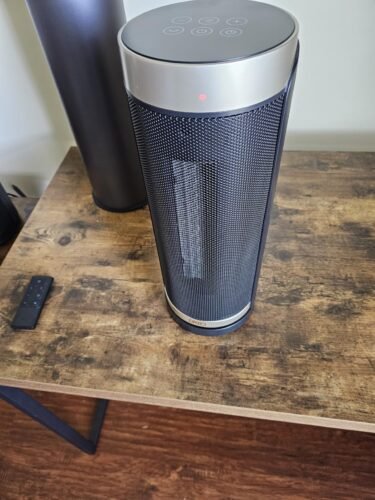 DREO Space Heater. 1500W Electric Heaters for Indoor Use with Thermostat. 70° Oscillation. 8 Safety Protections. 5 Modes. Remote. 12H Timer. Quiet Portable Heater for Office. Bedroom. Large Room photo review