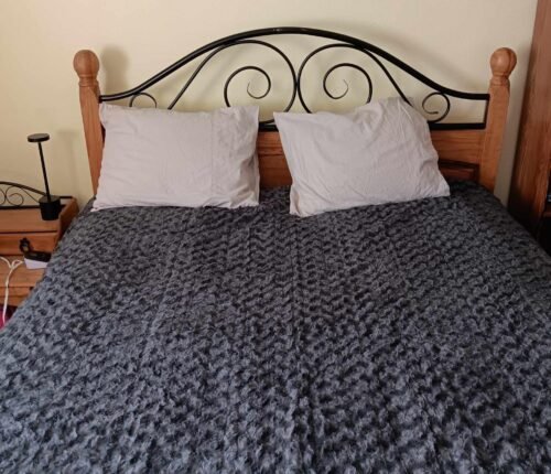 WOOMER Heated Blanket Throw 50 x 60. Electric Blanket Throw with 4 Heating Levels & 4H Auto Off. ETL Certified. Marble Grey Double-Sided Faux Fur. Over-Heat Protect. Machine Washable photo review